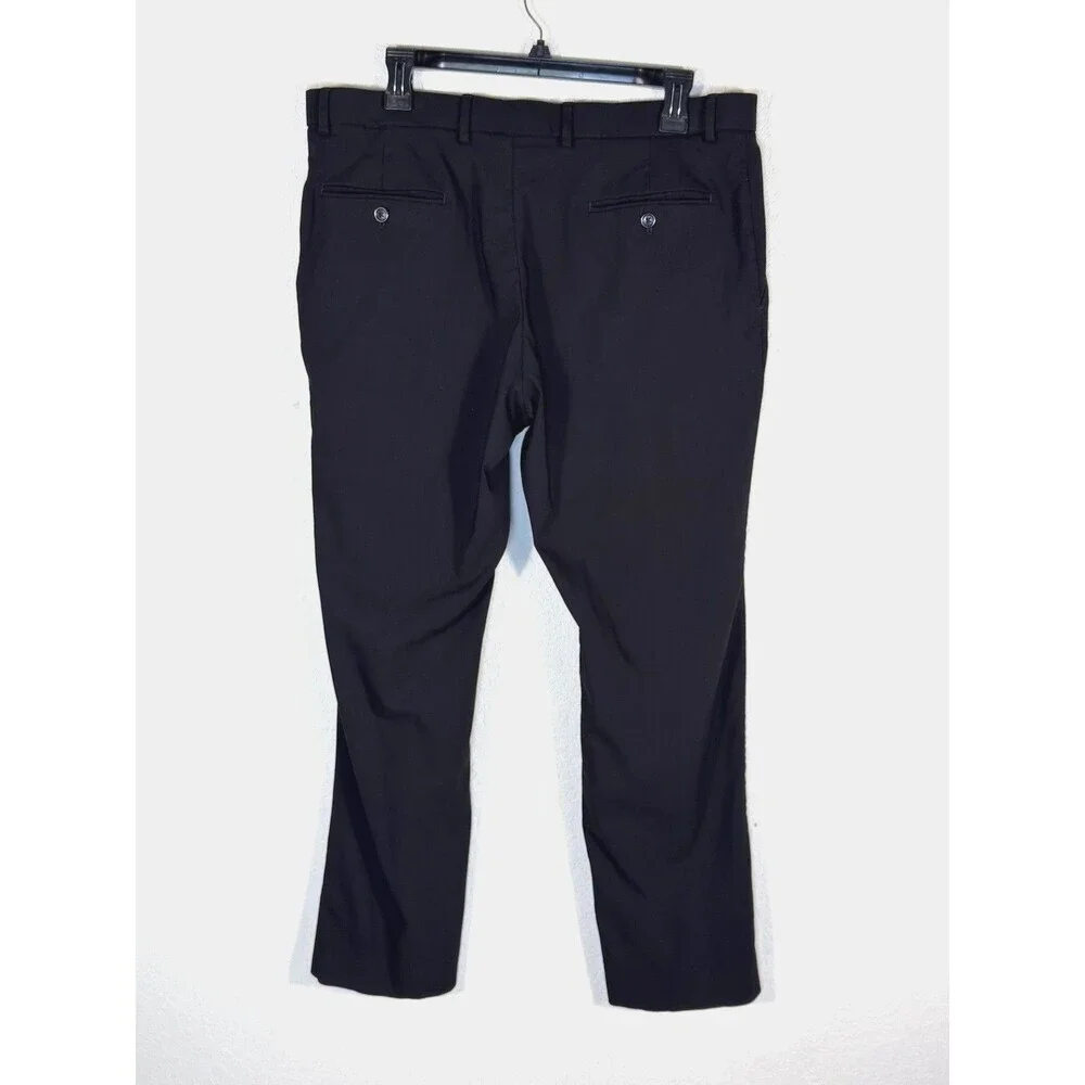 Ralph Lauren Black Stretch Dress Pants Men 36x30 Flat Front Office Career